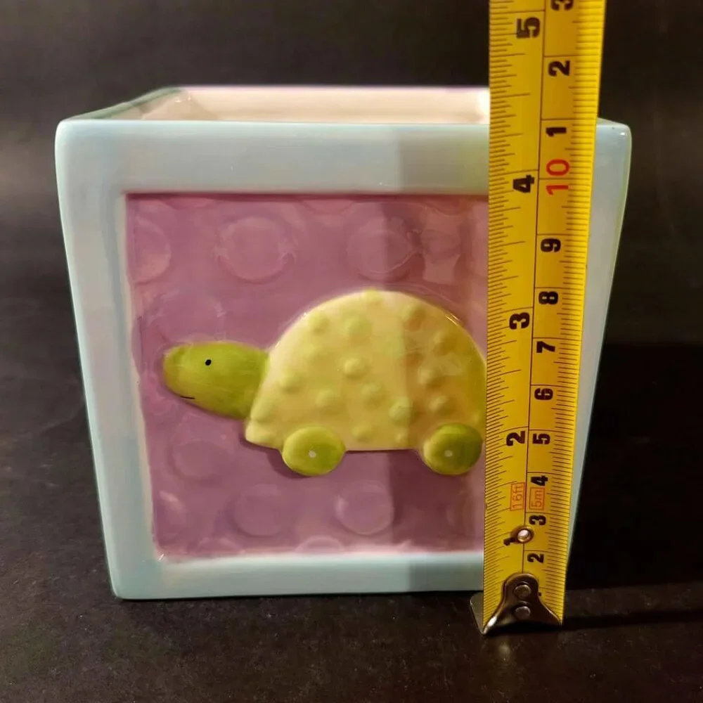Vintage Burton+Burton Ceramic Baby Alphabet Block Planter Or Vase